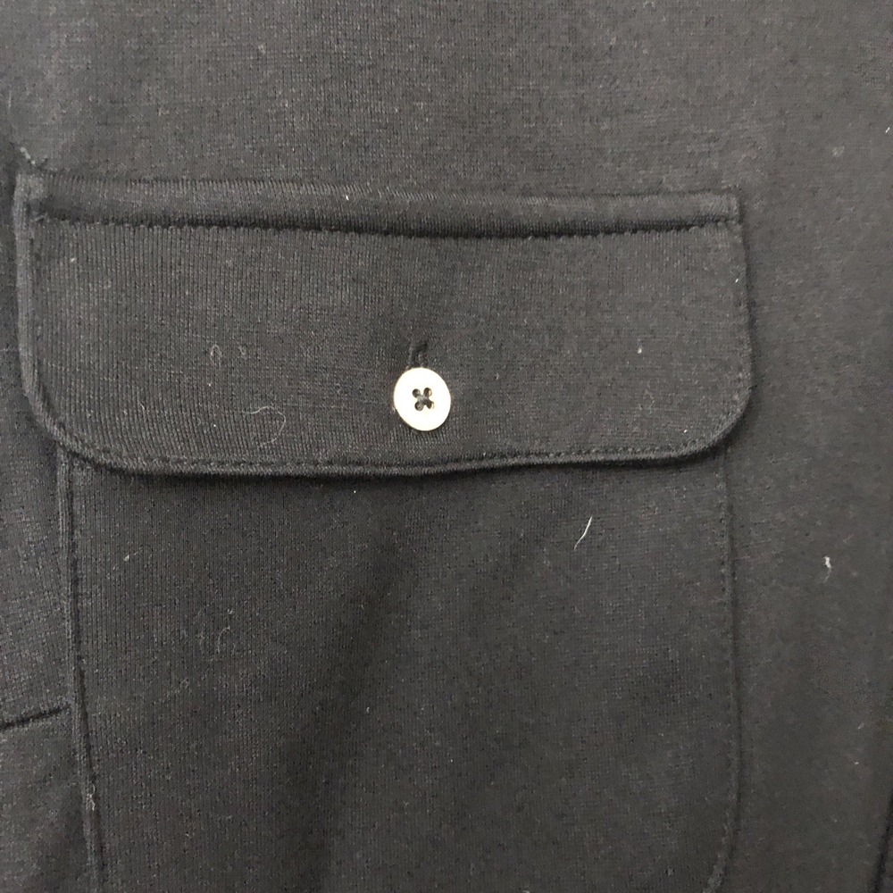 Jones New York Women's Black Two Pocket Gold Buttons 3/4 Sleeve Shirt Dress - 16 - Picture 3 of 11